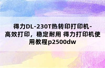 得力DL-230T热转印打印机-高效打印，稳定耐用 得力打印机使用教程p2500dw